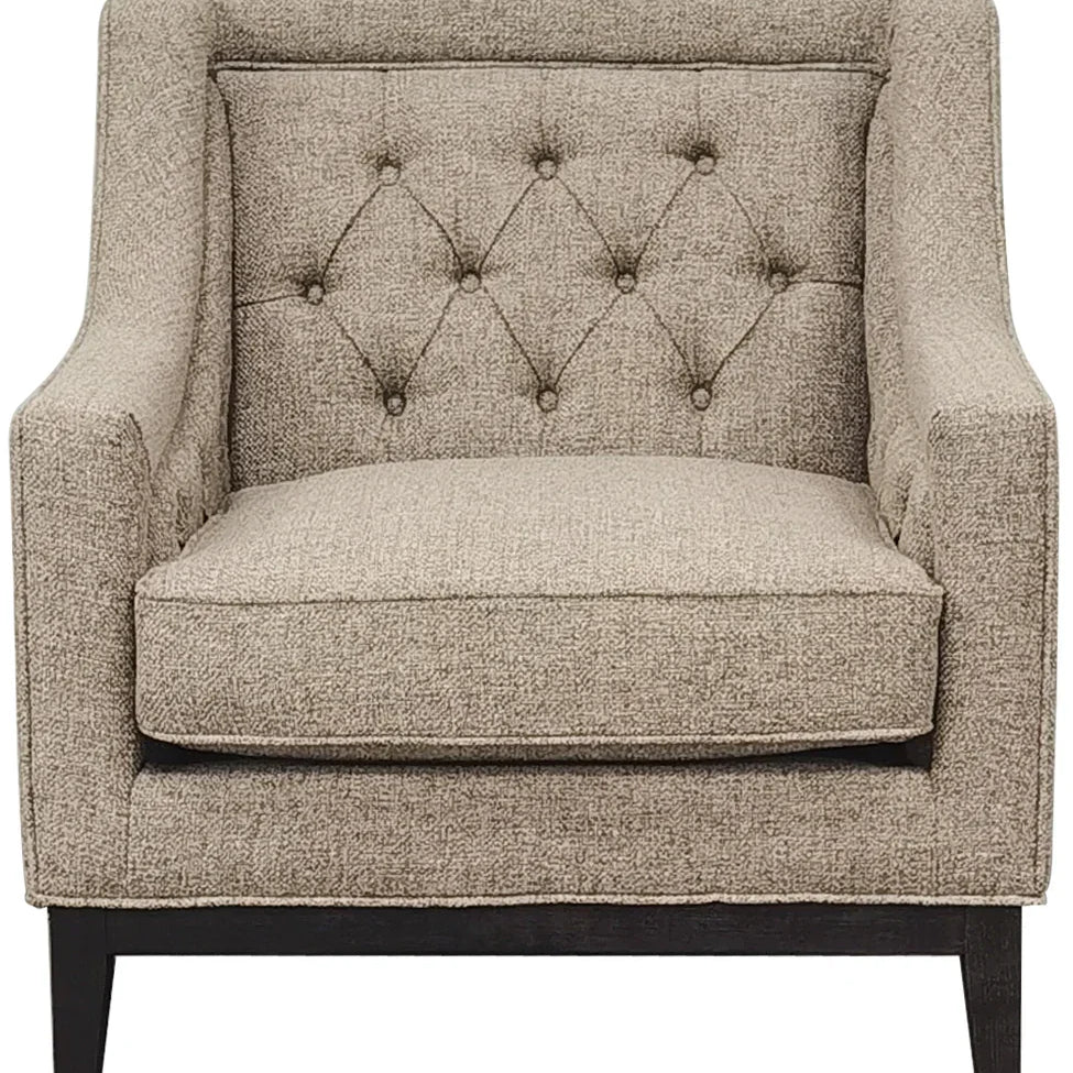 Dark taupe armchair with buttoned backrest | Home Centre Direct UK