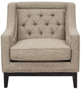 Dark taupe armchair with buttoned backrest | Home Centre Direct UK
