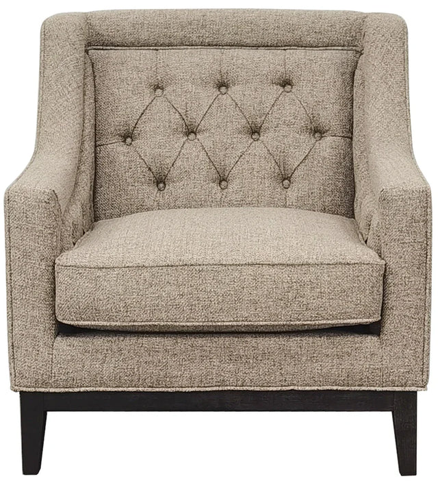Dark taupe armchair with buttoned backrest | Home Centre Direct UK