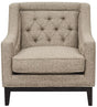 Dark taupe armchair with buttoned backrest | Home Centre Direct UK