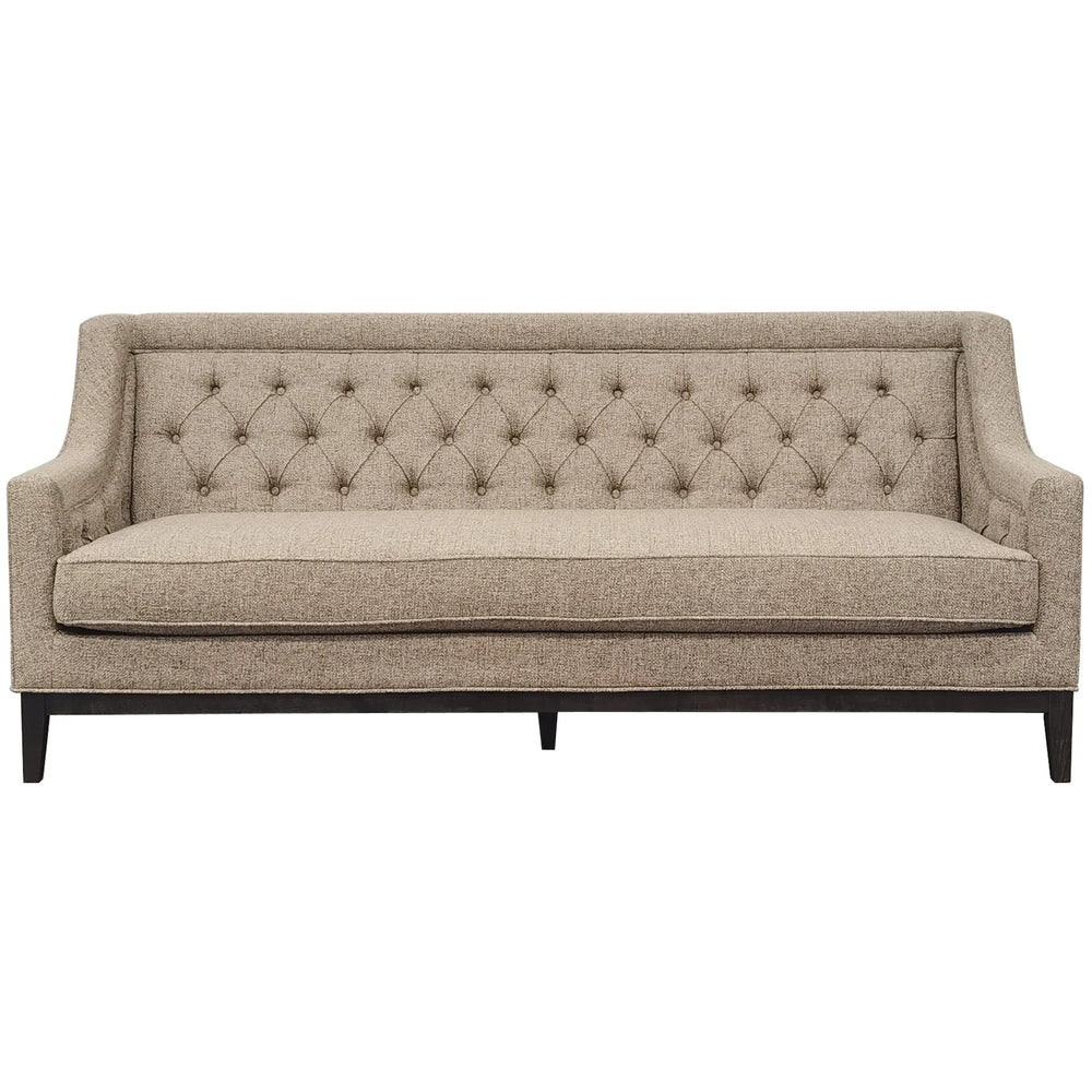 Dark taupe buttoned sofa with elegant tufting | Home Centre Direct UK
