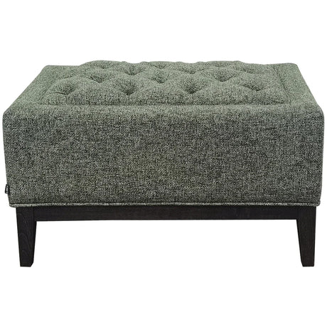 Forest green buttoned stool with wooden legs | Home Centre Direct UK