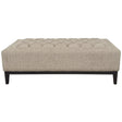 Dark taupe buttoned ottoman with wooden legs | Home Centre Direct UK