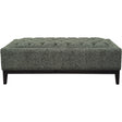Forest green buttoned ottoman with dark wooden legs | Home Centre Direct UK