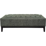 Forest green buttoned ottoman with dark wooden legs | Home Centre Direct UK