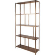 Brushed champagne tall shelving unit with open shelves | Home Centre Direct UK