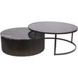 Black nesting coffee tables with marble and glass tops | Home Centre Direct UK