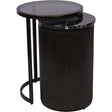 Black nesting side tables with glass and marble tops | Home Centre Direct UK