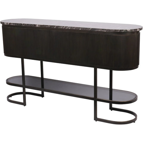 Black console table with marble top and glass shelf | Home Centre Direct UK