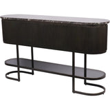 Black console table with marble top and glass shelf | Home Centre Direct UK