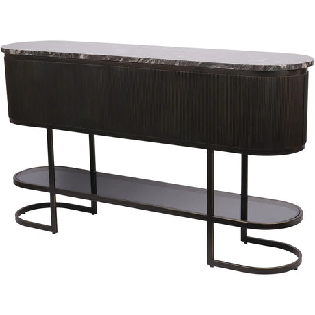 Black console table with marble top and glass shelf | Home Centre Direct UK