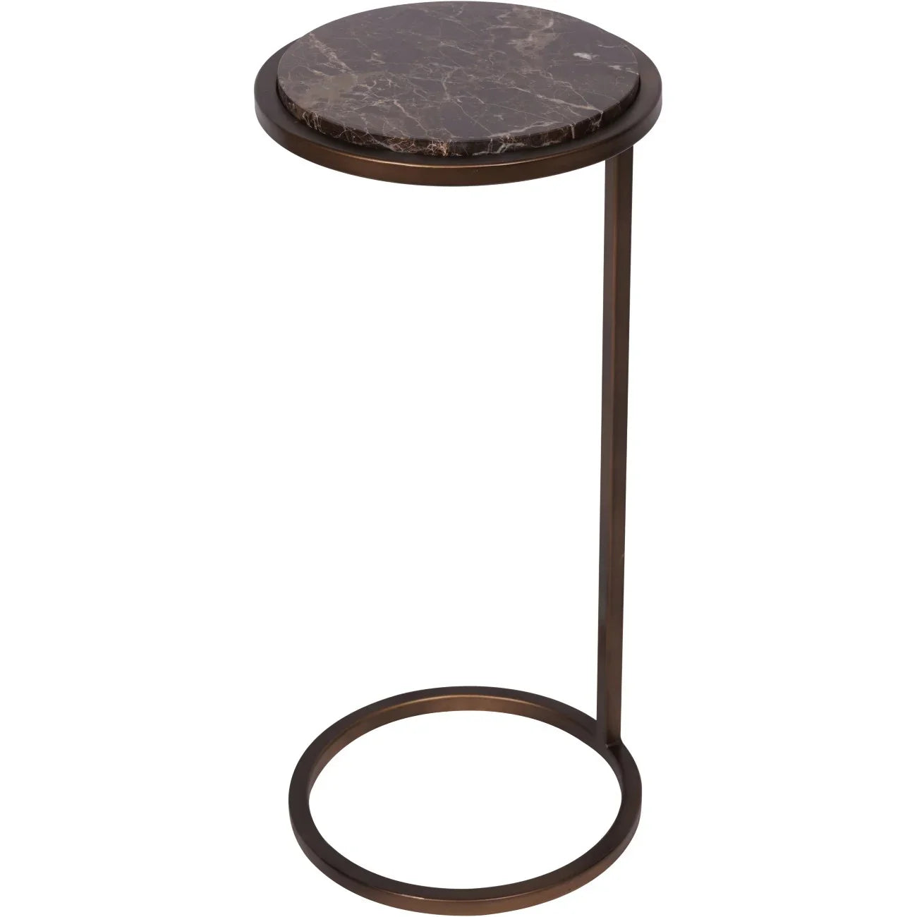 Brown marble accent table with sleek metal frame | Home Centre Direct UK