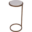 White marble top accent table with bronze metal frame | Home Centre Direct UK