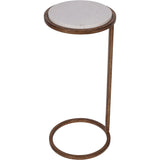 White marble top accent table with bronze metal frame | Home Centre Direct UK