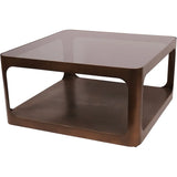 Bronze metal square coffee table with glass top | Home Centre Direct UK