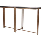 Black wood console table with champagne metal frame | Home Centre Direct UK