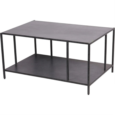 Mottled black rectangular coffee table with metal frame | Home Centre Direct UK