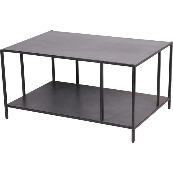 Mottled black rectangular coffee table with metal frame | Home Centre Direct UK