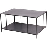 Mottled black rectangular coffee table with metal frame | Home Centre Direct UK
