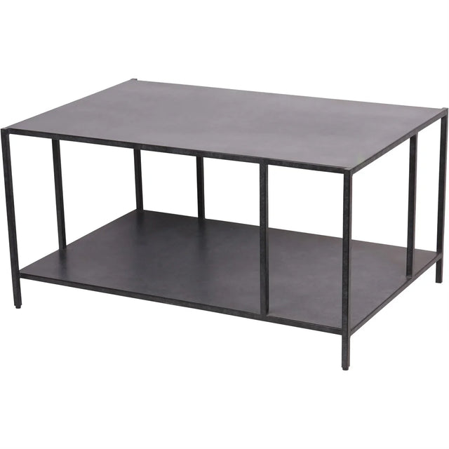 Mottled black rectangular coffee table with metal frame | Home Centre Direct UK
