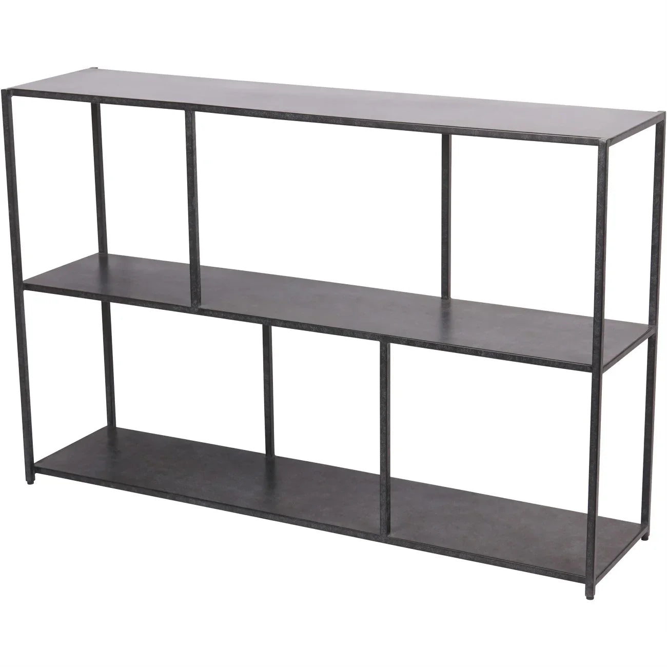 Mottled black console table with open shelving | Home Centre Direct UK