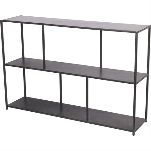 Mottled black console table with open shelving | Home Centre Direct UK