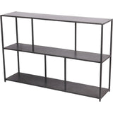 Mottled black console table with open shelving | Home Centre Direct UK
