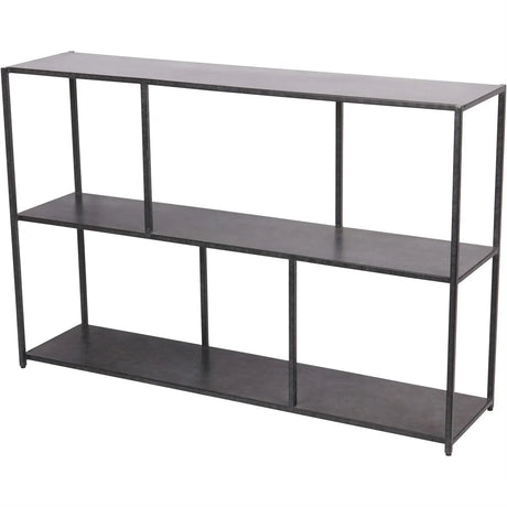 Mottled black console table with open shelving | Home Centre Direct UK