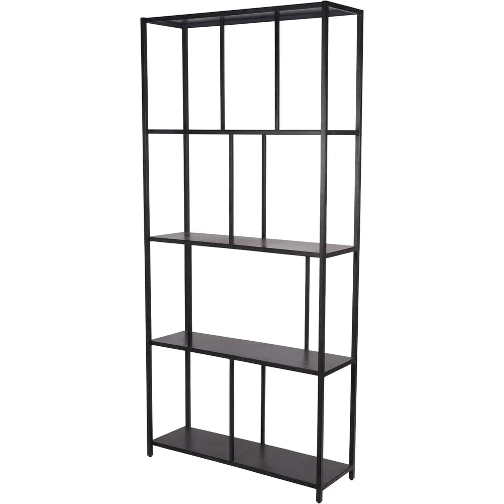 Mottled black metal shelving unit with open design | Home Centre Direct UK