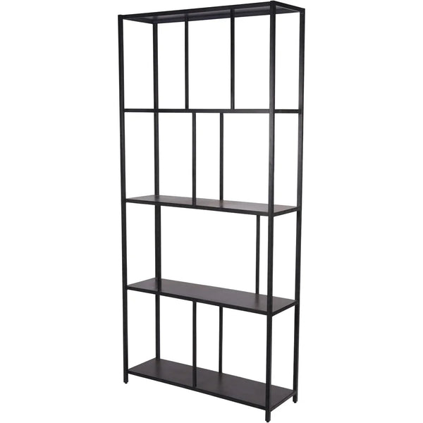 Mottled black metal shelving unit with open design | Home Centre Direct UK