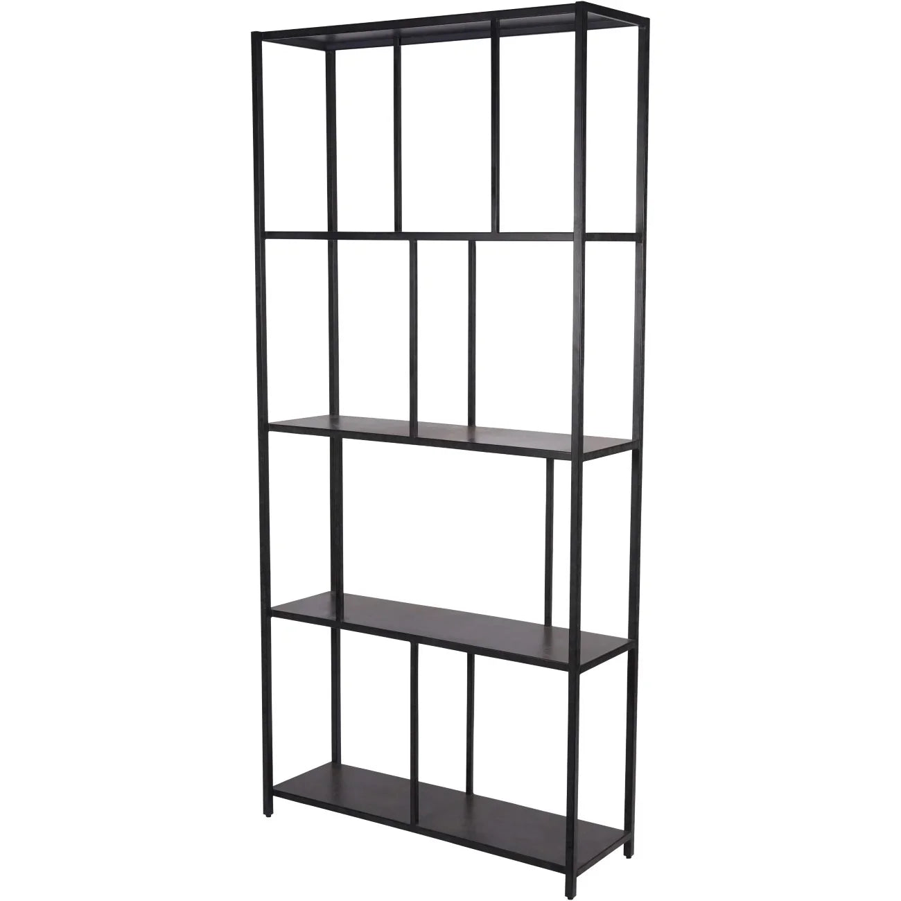 Mottled black metal shelving unit with open design | Home Centre Direct UK