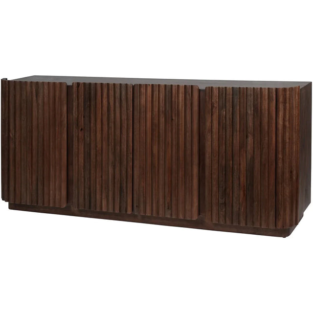 Dark wood sideboard with four vertical panel doors | Home Centre Direct UK