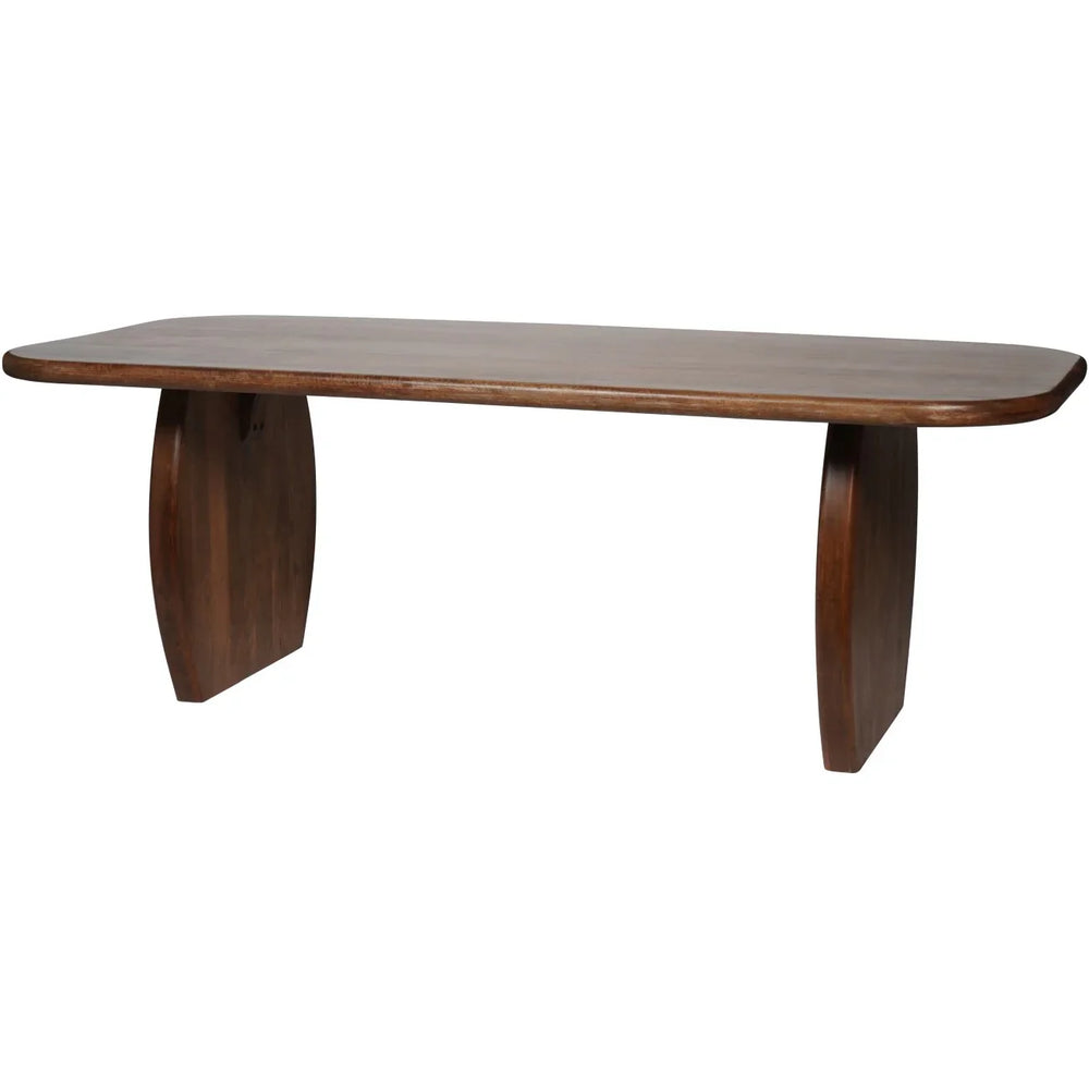 Brown wooden dining table with curved legs | Home Centre Direct UK