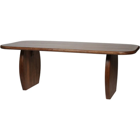 Brown wooden dining table with curved legs | Home Centre Direct UK