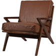 Brown leather armchair with wooden frame | Home Centre Direct UK