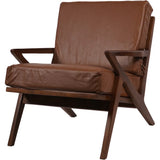 Brown leather armchair with wooden frame | Home Centre Direct UK