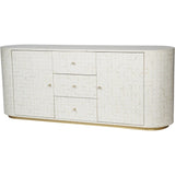 Cream bone inlay sideboard with geometric pattern | Home Centre Direct UK