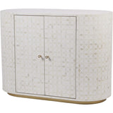 Cream bone inlay cabinet with geometric pattern | Home Centre Direct UK