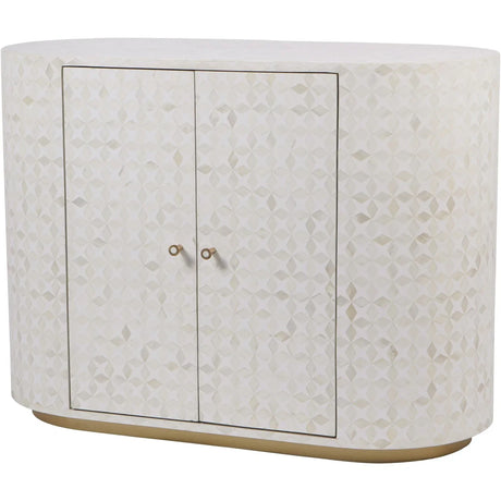 Cream bone inlay cabinet with geometric pattern | Home Centre Direct UK