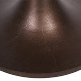 Dark brown textured base of a side table with a smooth finish.