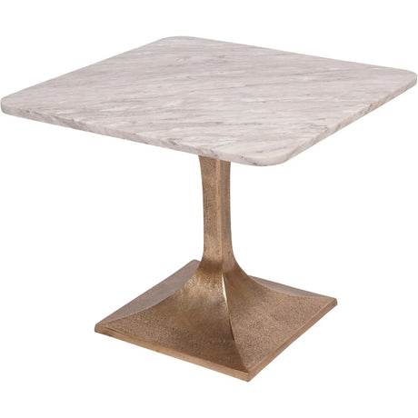 White marble side table with bronze pedestal base | Home Centre Direct UK