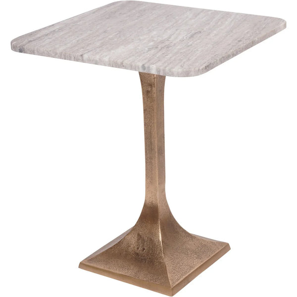 Gray marble side table with bronze pedestal base | Home Centre Direct UK