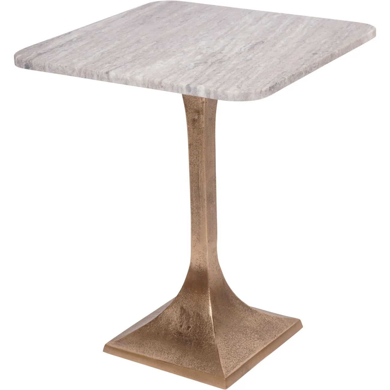 Gray marble side table with bronze pedestal base | Home Centre Direct UK