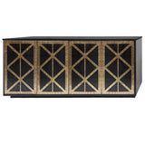 Black sideboard with gold fretwork doors | Home Centre Direct UK