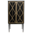 Black and gold geometric bar cabinet on tall legs | Home Centre Direct UK