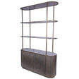Aged gold shelving unit with storage and marble top | Home Centre Direct UK