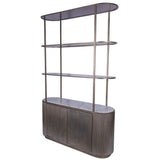 Aged gold shelving unit with storage and marble top | Home Centre Direct UK