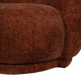 Terracotta sofa fabric with a textured weave pattern.