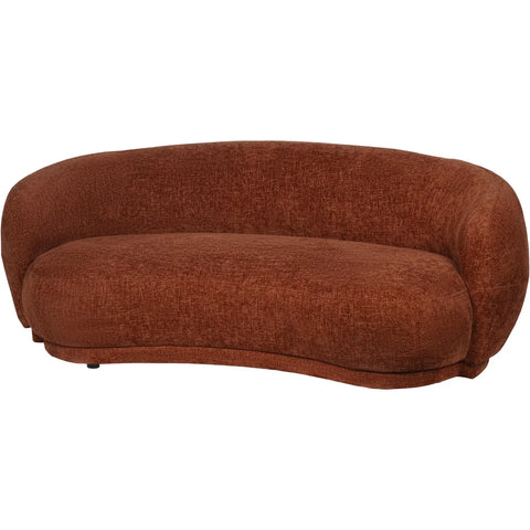 Terracotta curved mini sofa with plush fabric finish | Home Centre Direct UK