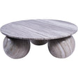 Grey marble round coffee table with spherical legs | Home Centre Direct UK